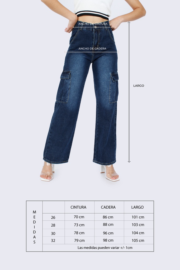 PANTALON DENIM CARGO