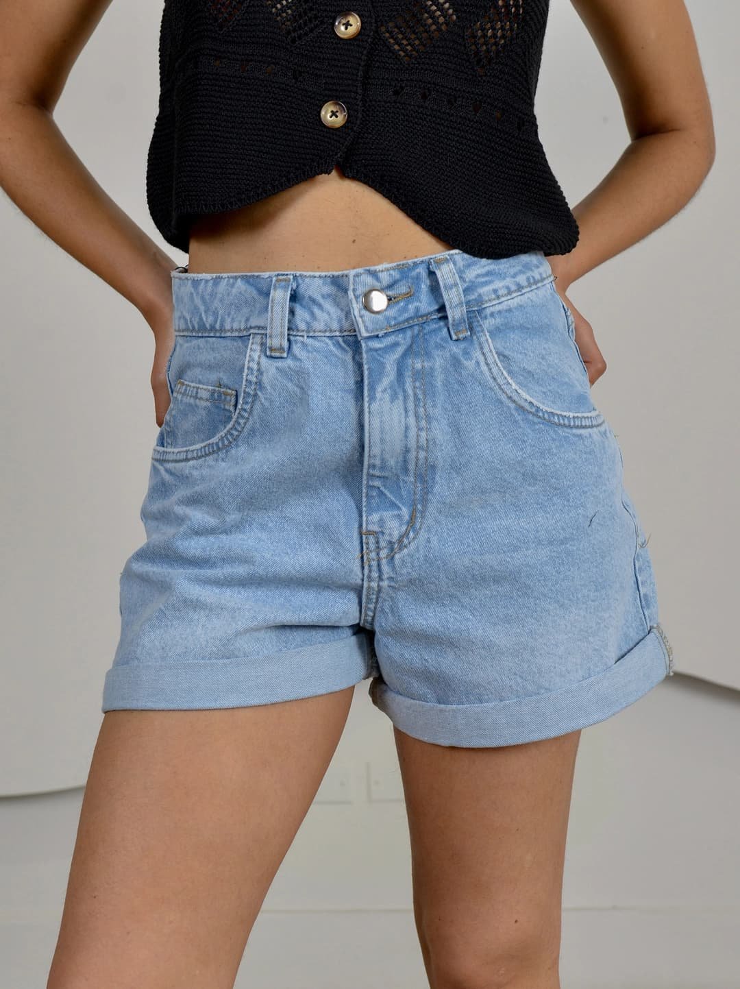 Short denim celeste