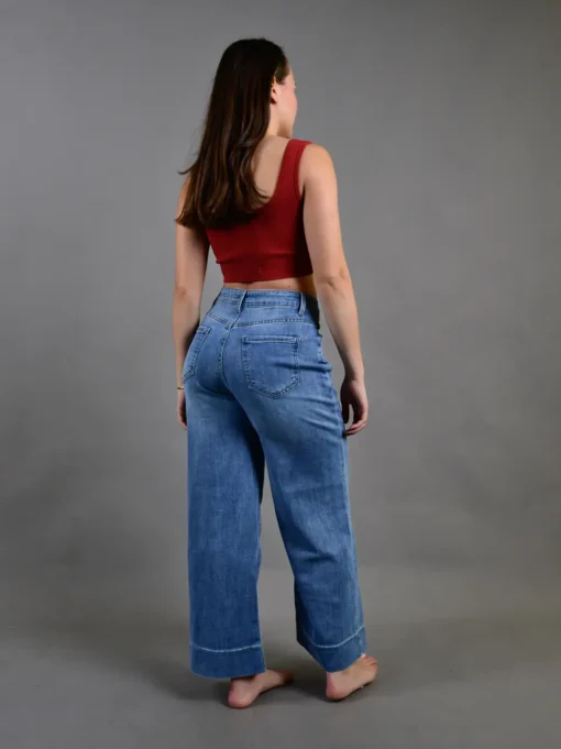 Jeans Mujer Wide Leg Gery de Algodón - Imagen 2